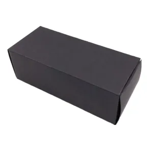 Minimalist black paper sunglasses packaging box with a portable folding design