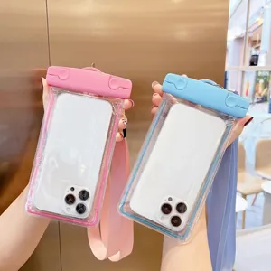 Universal waterproof phone pouch with strap for swimming, diving and outdoor drifting