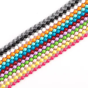 Bunte Edelstahl-Kugelkette Halsketten für Hip-Hop und modische Trend-Accessoires