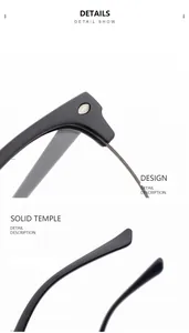 Primer plano del diseño de patillas sólidas y remaches en gafas de luz azul para niños