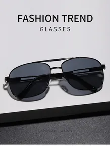 Macro detail of fashionable metal double bridge square sunglasses with dark lenses