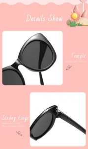 Détail des branches robustes et de la charnière des lunettes de soleil noires pour enfants