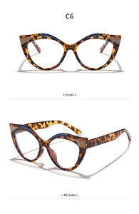 Dettagli fotografici di occhiali cat-eye vintage con montatura leopardata e accenti blu