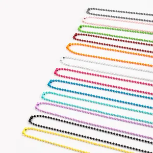 Bunte Edelstahl Kugelkette Halsketten in vielen kräftigen Farben für den Alltag