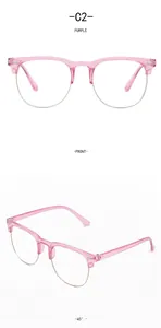 Gafas anti-luz azul para niños con montura media retro en color morado transparente