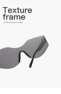 Detail shot of grey gradient sunglasses with textured Intrecciato pattern temple