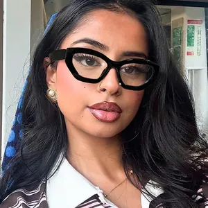 Damen Mode Katzenaugen Anti Blaulicht Brille Geometrischer PC Rahmen Optische Brille Für Computer Blaulichtfilter Brille