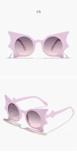 Ausgefallene Kinder-Sonnenbrille in Fledermausform, helllila für Party und Hip-Hop