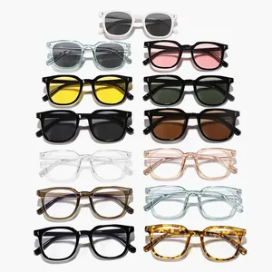 Collection de lunettes de soleil carrées vintage en plusieurs couleurs avec clous de riz