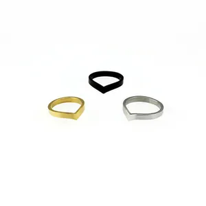 Minimalistische Edelstahlringe im V-Design in den Farben Gold, Silber und Schwarz glänzend
