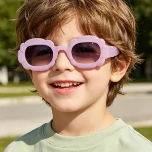 Cute children flower bubble sunglasses in macaron purple for outdoor sun protection