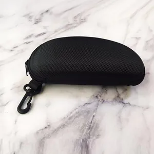 Tragbare EVA Hardcase Sonnenbrillen Box Mit Reißverschluss Und Haken Schwarz Reise Schutzbrillen Tasche Aufbewahrungsetui
