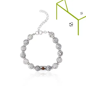 Minimalist black volcanic stone negative ion sports bracelet for men and women stylish accessory
