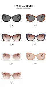 Overview of multiple color options for elegant cat-eye sunglasses for women