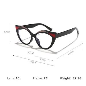 Occhiali anti-luce blu retro cat-eye per donna con dimensioni montatura e specifiche materiali