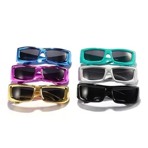 Occhiali da sole Cyberpunk per bambini con montatura rettangolare in vari colori