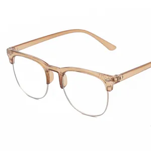 Gafas infantiles de media montura marrón transparente con lentes anti-luz azul