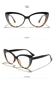 Elegant cat-eye blue light blocking glasses with tortoiseshell and glitter accents