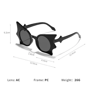 Einzigartige Kinder-Sonnenbrille in Fledermausform für Y2K-Hip-Hop-Fashion