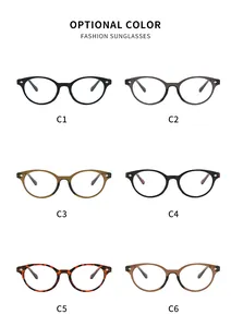 Resumen de seis variantes de color para monturas de gafas de moda vintage anti-luz azul