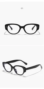 Vue de face et de côté de lunettes de soleil rétro œil-de-chat pour enfants UV400.
