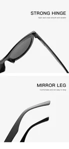 Détails des charnières et des branches de ces lunettes de soleil œil de chat rétro