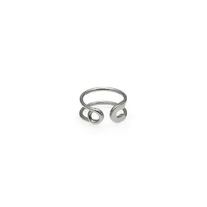 Vintage Titanstahl Sicherheitsnadel Offener Ring Punk Hip Hop Verstellbarer Fingerring Für Herren Damen Streetwear Schmuck