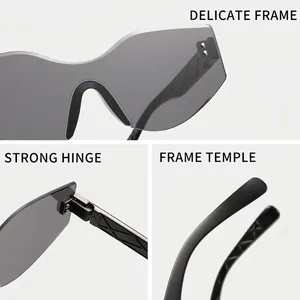 Irregular gradient cat-eye sunglasses with retro outdoor style and strong metal hinges