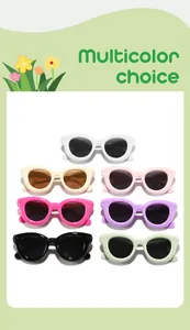 Collection of children's bubble round frame sunglasses in various vibrant candy colors