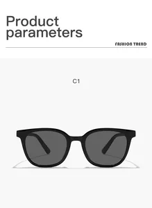 Classic black square frame sunglasses for outdoor UV protection and fashion style