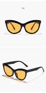 Gros plan professionnel de lunettes de soleil œil de chat rétro avec monture noire