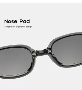 Close-up detail of the ergonomic nose pad on children's foldable square sunglasses