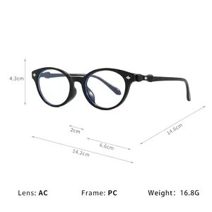 Gafas retro anti luz azul con montura negra de lazo y detalles de diamantes
