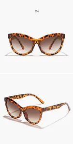 Vue détaillée multi-angles de lunettes de soleil œil de chat rétro en écaille femme
