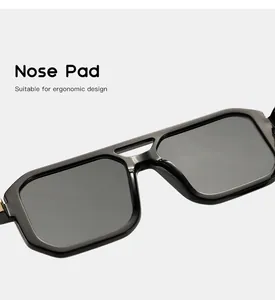 Dettaglio occhiali da sole quadrati stile aviator per bambini con nasello ergonomico