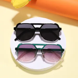 Kinder Mode Quadratische Sonnenbrille Retro Doppelbrücke UV400 Schutz Brillen Für Jungen Mädchen Outdoor Strand Street Zubehör