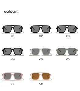 Diverse opzioni di colore per occhiali da sole pilot quadrati da bambino con ponte.