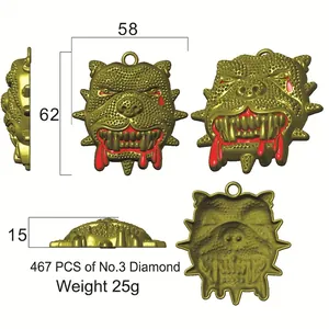 Detailliertes 3D-CAD-Rendering des Hip-Hop-Bulldoggen-Anhängers mit Maßangaben