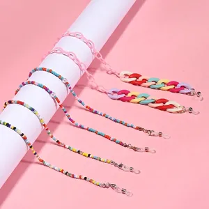 Candy Color Acrylic Eyewear Chain Anti-loss Mask Lanyard For Women Fashion Korean Style Colorful Bead Metal Glasses Strap