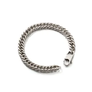 Vintage Gliederkette aus Titanstahl mit Hummerverschluss für Damen und Herren