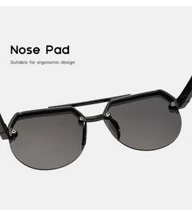 Close-up detail of ergonomic nose pads on stylish children's aviator sunglasses.