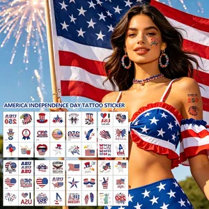 US Unabhängigkeitstag 250 Jahrestag Tattoo Aufkleber Wasserdicht Patriotisch Party Dekorationen Amerikanische Flagge Adler Aufkleber