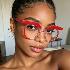 Retro American Round Anti-Blue Light Plain Glasses For Women Men Ins Style Patchwork Tortoise Decorative Eyeglasses Frame