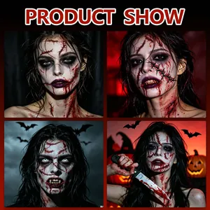 Halloween realistic horror scar tattoo stickers for face and neck makeup stickers