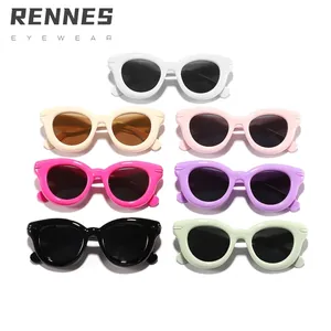 Children's bubble round frame sunglasses collection in seven vibrant candy colors