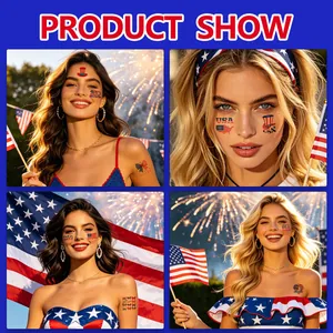 Patriotische temporäre Tattoos zum 4. Juli mit US-Flagge und Unabhängigkeitstag