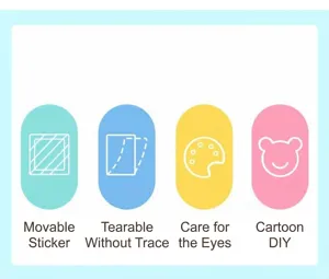 Detail icons showing the removable and no-trace features of Christmas DIY stickers