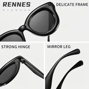 High-quality black round frame kids sunglasses showing frame, hinge, and temple details