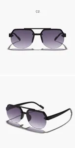 Detailed view of children's double bridge aviator sunglasses with purple gradient lenses