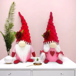 Muttertag Rose Gnome Gesichtslose Puppe Plüsch Dekorationen Nordische Rudolph Ornamente Rosa Rot Herz Schreibtisch Deko Heim Geschenk